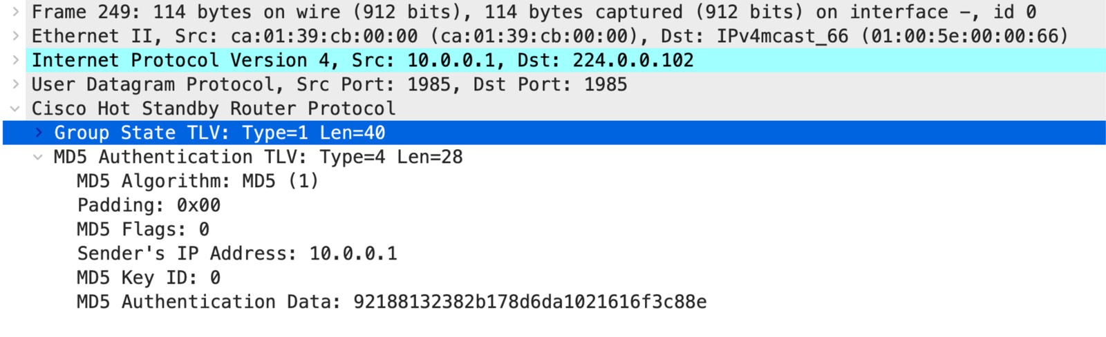 HSRP MD5 Key-string Authentication